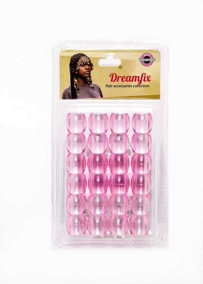 Dreamfix Health & Beauty pink Dreamfix Jumbo Hair Beads Transparent