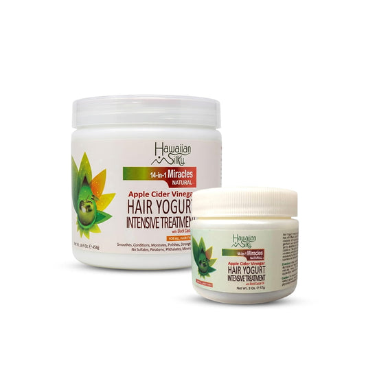 Hawaiian Silky Health & Beauty Soin capillaire intensif au yaourt et vinaigre de cidre de pomme hawaïen soyeux 2oz/16oz