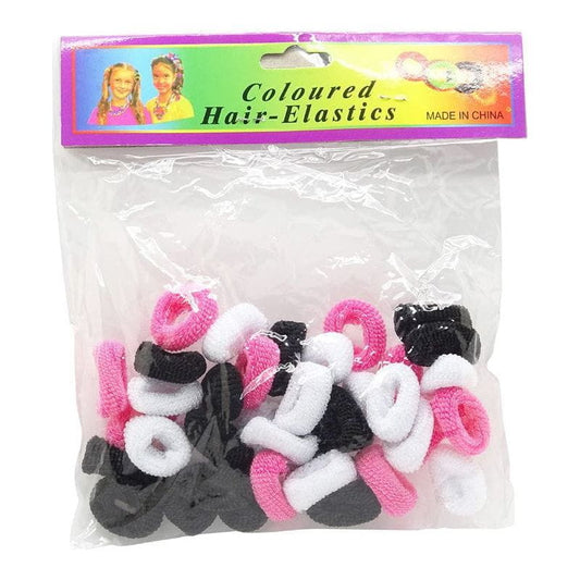 Marken ohne Hersteller Health & Beauty Hair Elastics Color  Black White & Pink HC01
