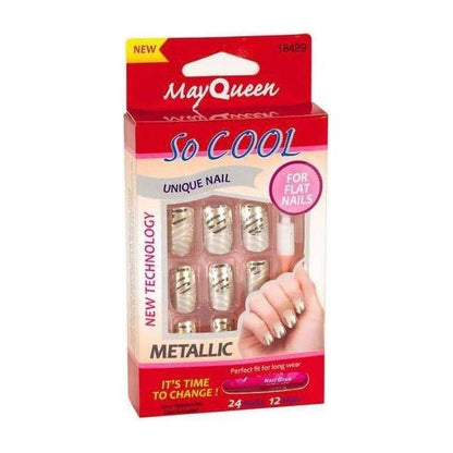 MayQueen Health & Beauty MayQueen Unique Nail Metallic For Flat Nails