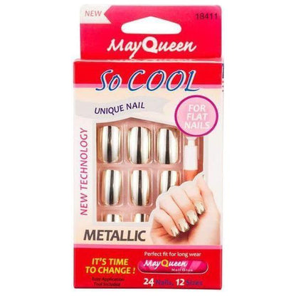 MayQueen Health & Beauty NAILS 16218 MayQueen Unique Nail Metallic For Flat Nails