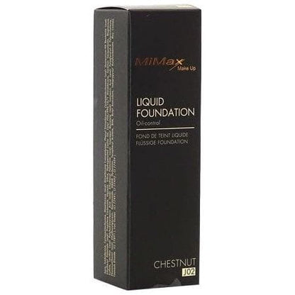 MiMax Health & Beauty Mimax Liquid Foundation J02 Chestnut 30ml MiMax MakeUp Liquid Foundation 30ml