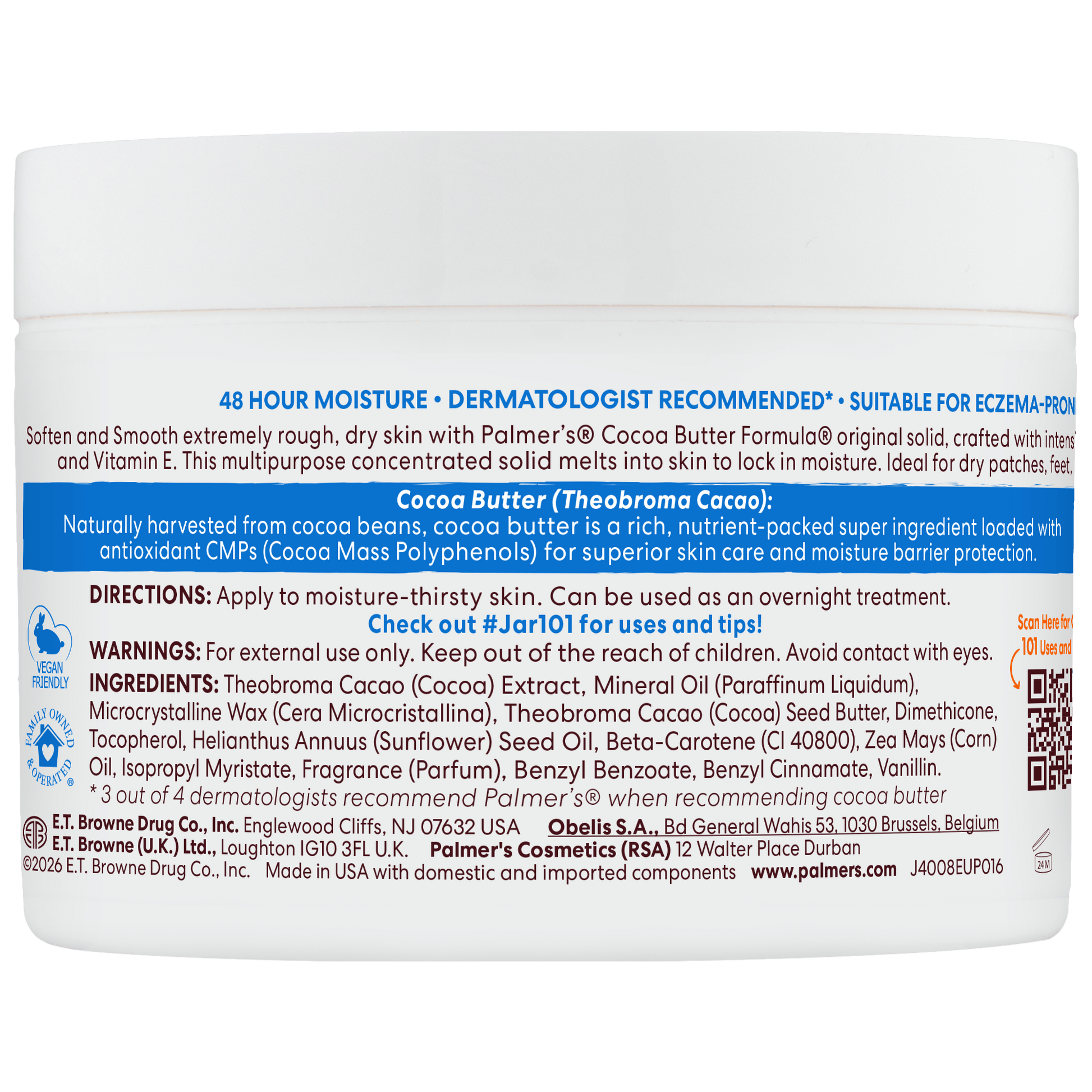 Palmer's Health & Beauty Palmer’s – Crème au Beurre de Cacao avec Vitamine E (100/200/270g)