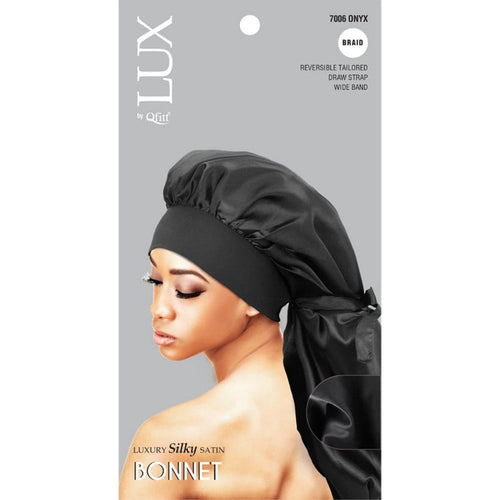 Qfitt Health & Beauty Qfitt Braid Luxury Silky Satin long Bonnet-Onyx