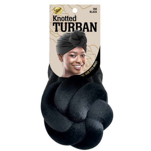 Qfitt Health & Beauty Qfitt Knotted Turban Cap -Black