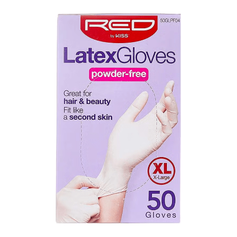 Red by Kiss Health & Beauty XLarge Red By Kiss Latex Gloves Powder-Free 50 Pcs S/M/L/XL