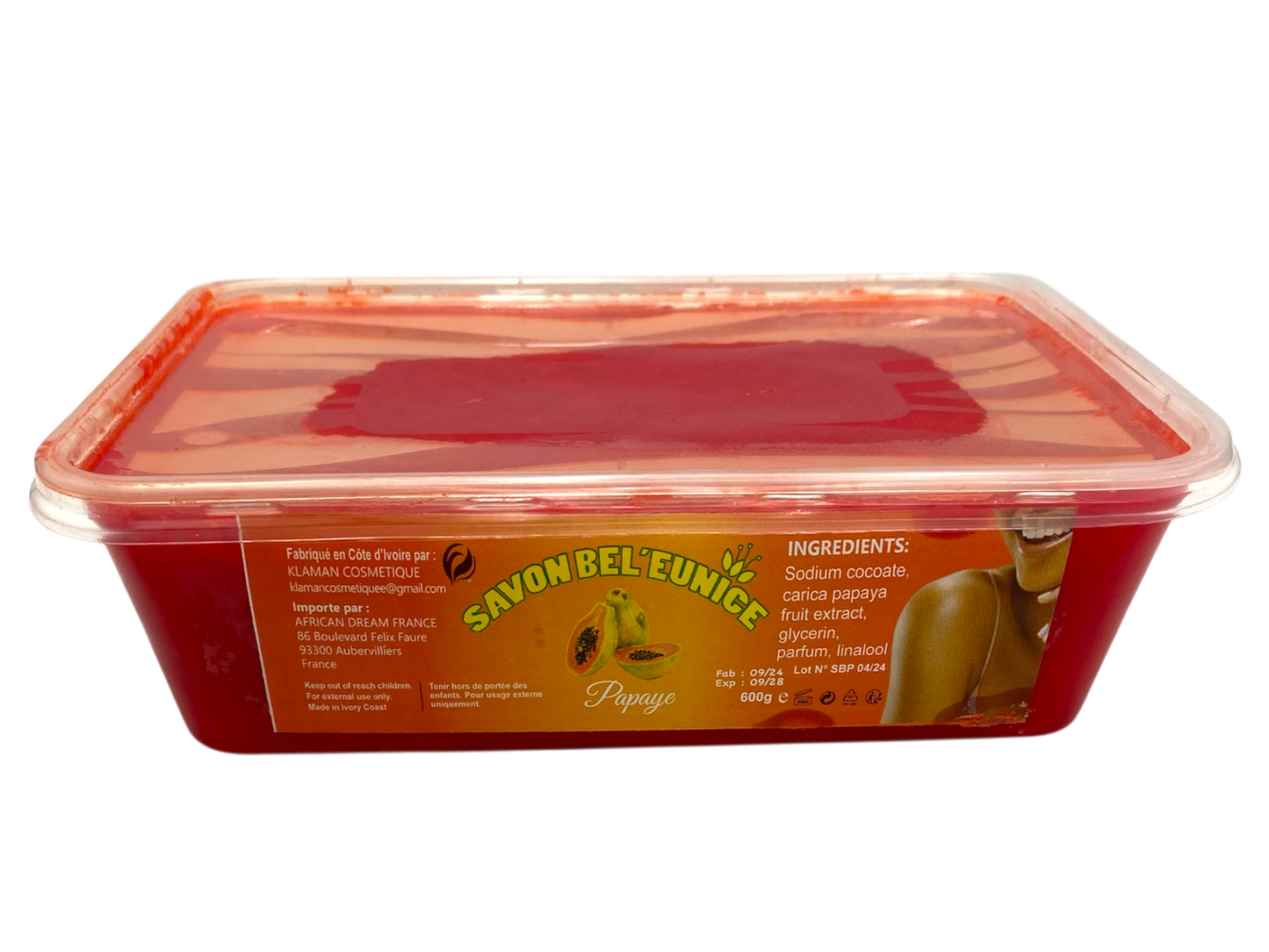 SAVON BEL'EUNICE Health & Beauty Savon bel'Eunice carotte / Papaye 600g