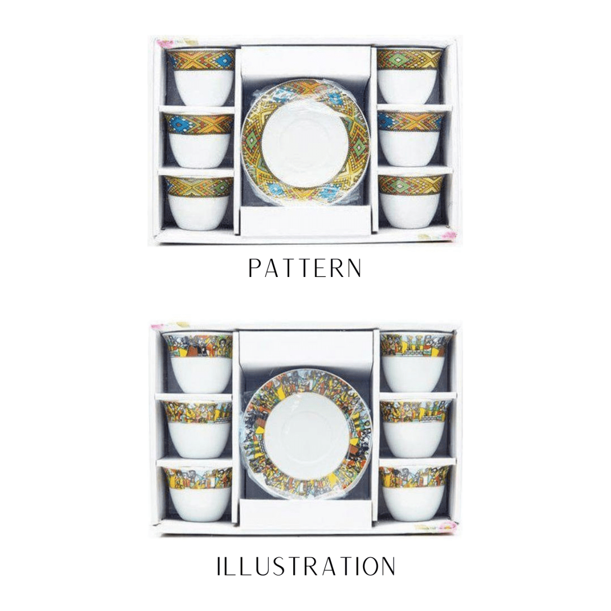 Shewhat Health & Beauty Coffee cups and coasters set of 6+6