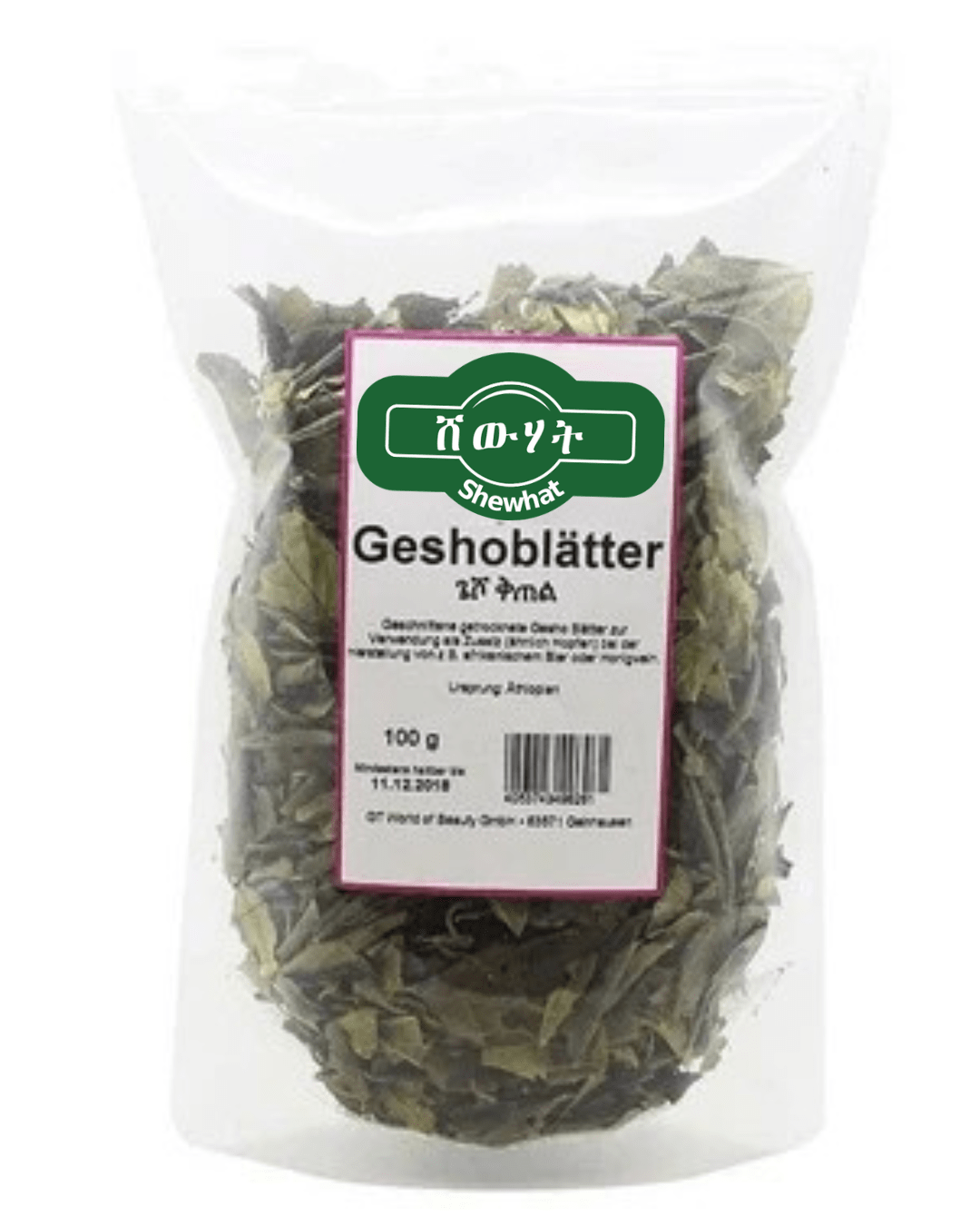 Shewhat Health & Beauty Food Gesho Leaves 100g