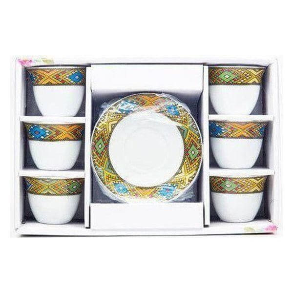 Shewhat Health & Beauty Pattern Coffee cups and coasters set of 6+6