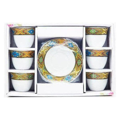 Shewhat Health & Beauty Pattern Coffee cups and coasters set of 6+6