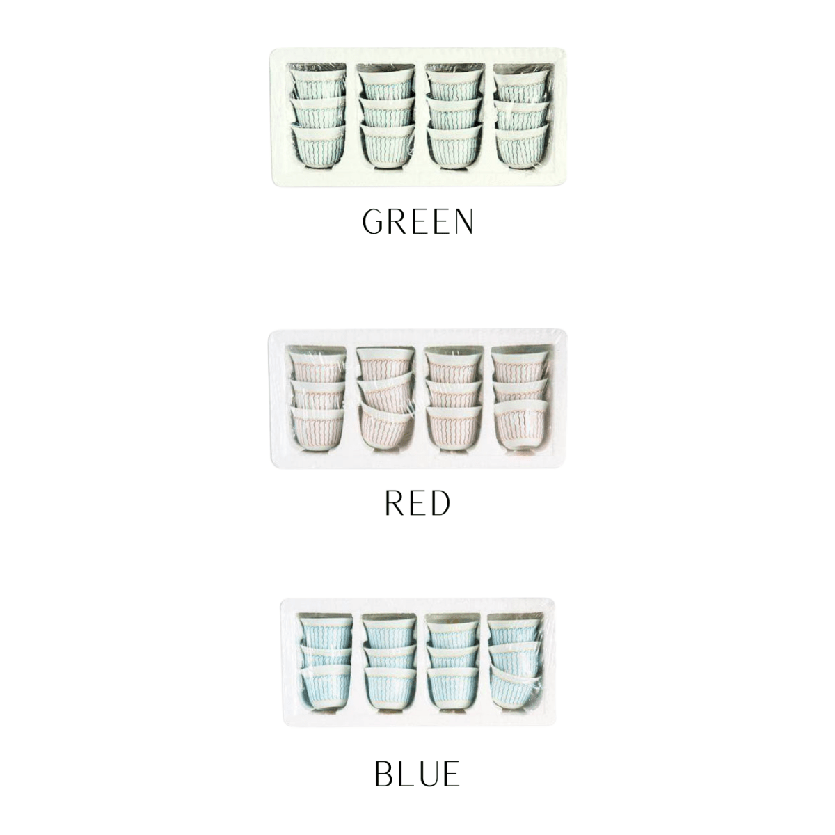 Shewhat Health & Beauty Shewhat Coffee cups Finjal Blue/Red/Green (12er Pack)