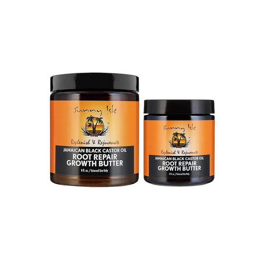 Sunny Isle Health & Beauty Sunny Isle -Beurre réparateur de croissance à l'huile de ricin noire jamaïcaine 4oz/8oz