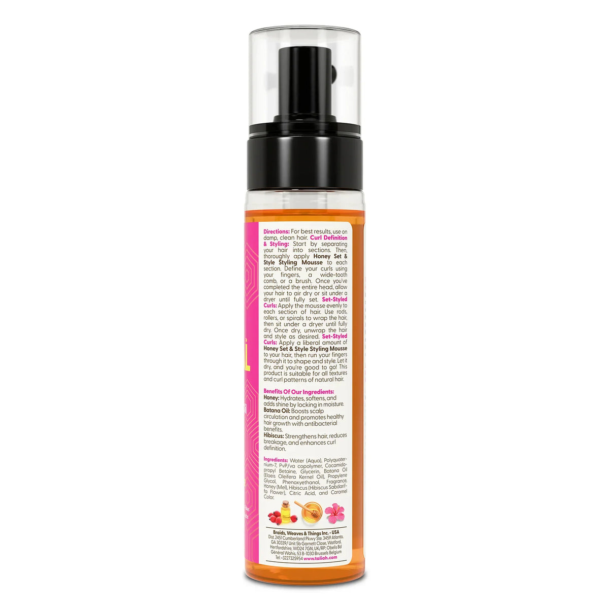 Taliah Waajid Health & Beauty Taliah Waajid Love My Natural Hair Honey Set & Style Styling Mousse 8oz