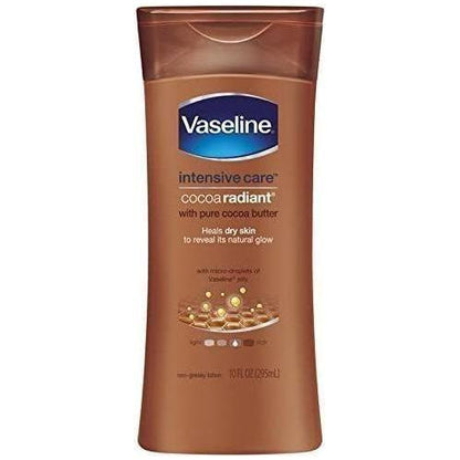 Vaseline Health & Beauty 295ml Vaseline – Lotion corporelle éclatante au cacao intensif au beurre de cacao pur