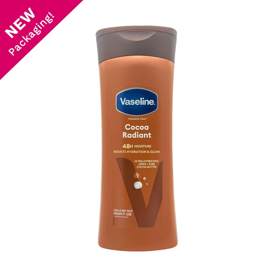 Vaseline Health & Beauty 400ml Vaseline – Lotion corporelle éclatante au cacao intensif au beurre de cacao pur