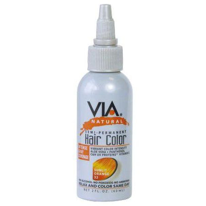 Via Natural Health & Beauty Via Hair Color Sunlit Orange 32 60ml/2oz Via Natural Semi-Permanent Hair Color 60ml